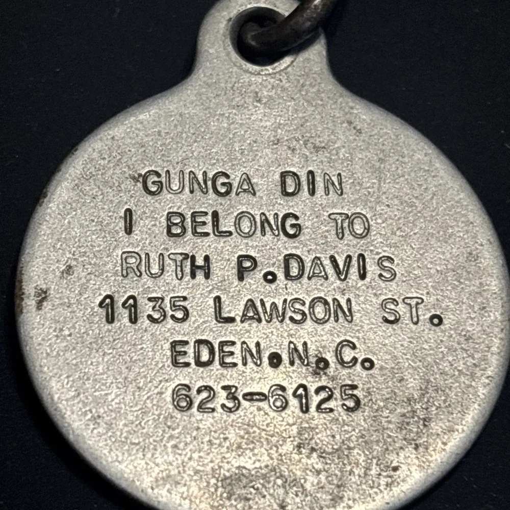 Vintage Dog Tags Lot of 5 AKC Rabies Vaccination Pet ID Eden NC Milk Bone